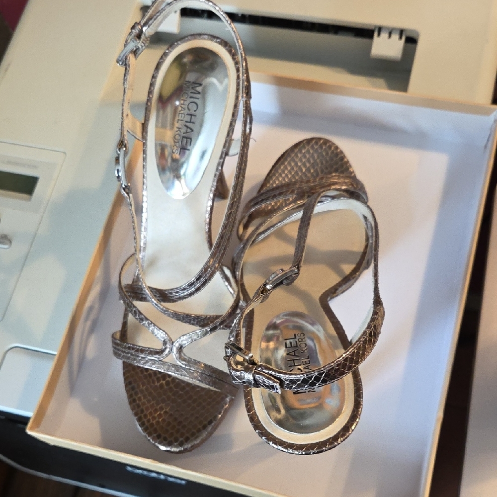 Michael Kors Bronze Snakeskin Heels